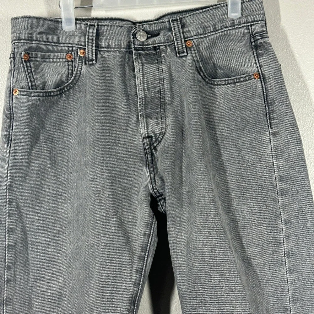 Levis 501 Original Fit Mens Grey Straight Leg Denim Jeans W30 L30